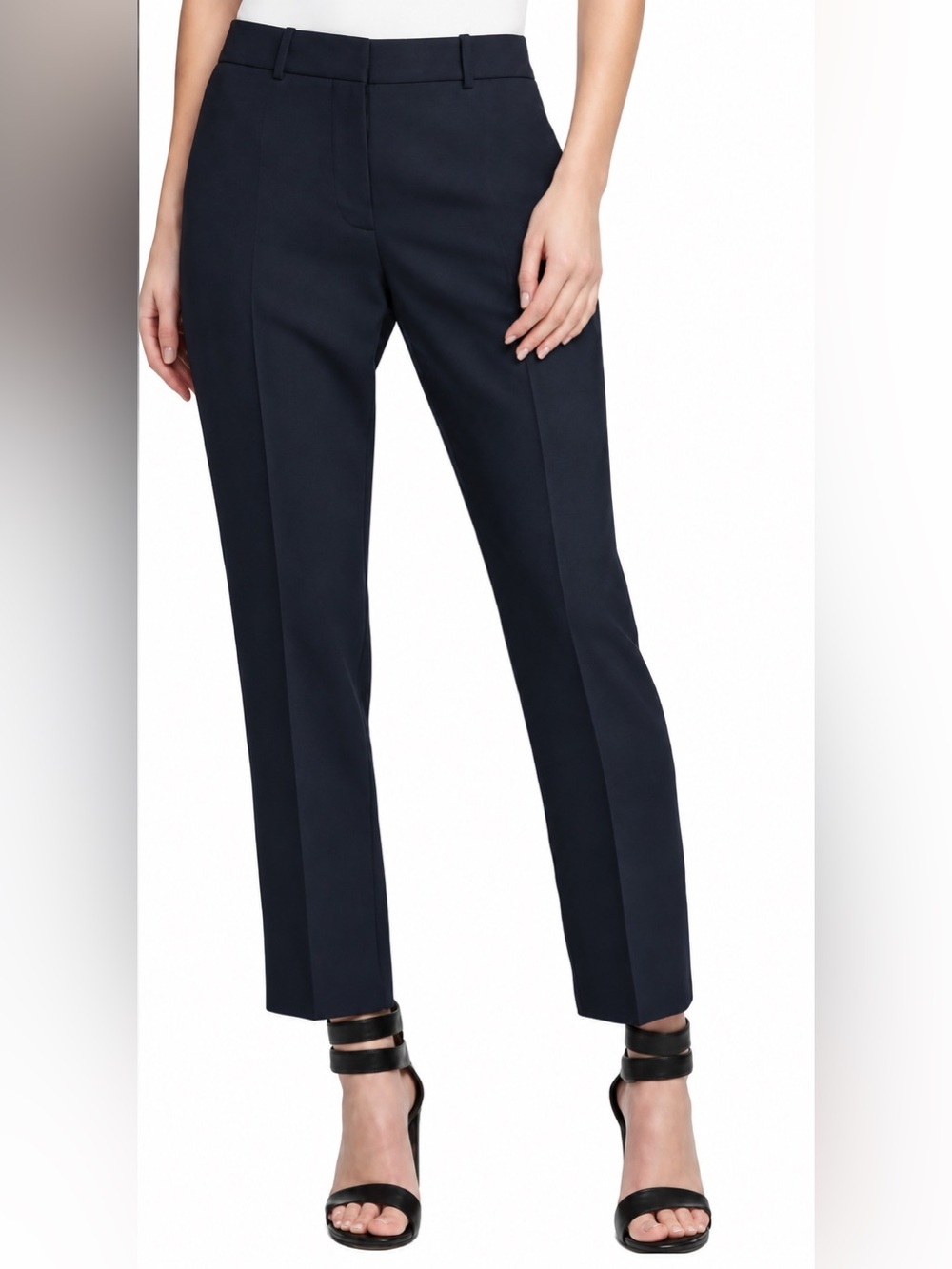 DNKY Black Essex Slim Leg Mid Rise Crop Ankle Pants NWT 6P #2699